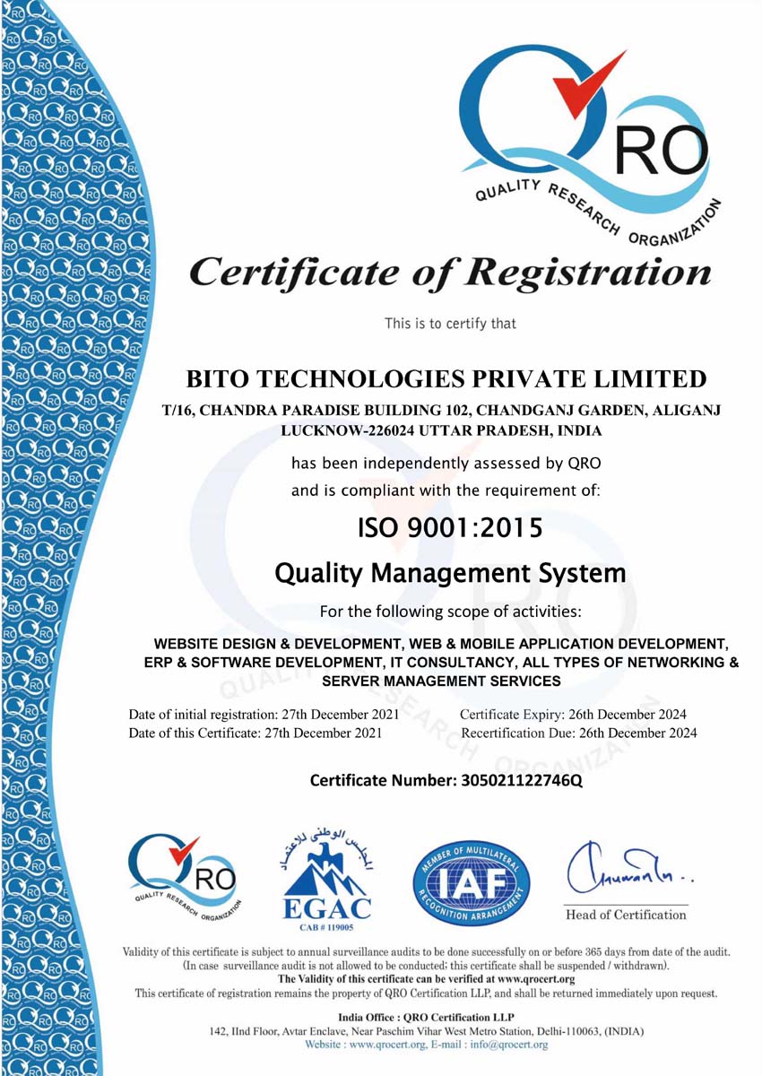 ISO Certified Company 